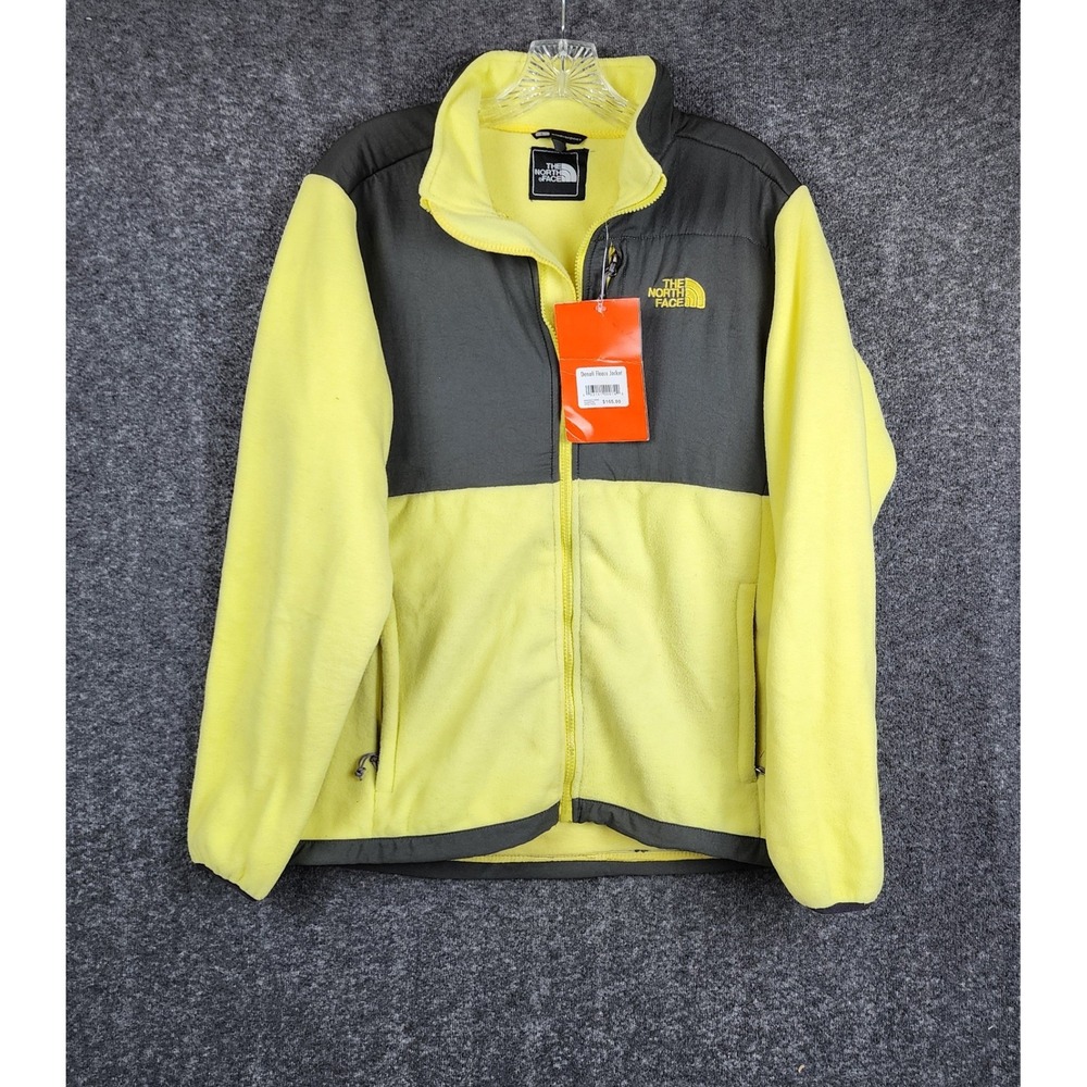 The North Face Denali Fleece Jacket Womens Large Yellow Grey Full Zip Outdoor